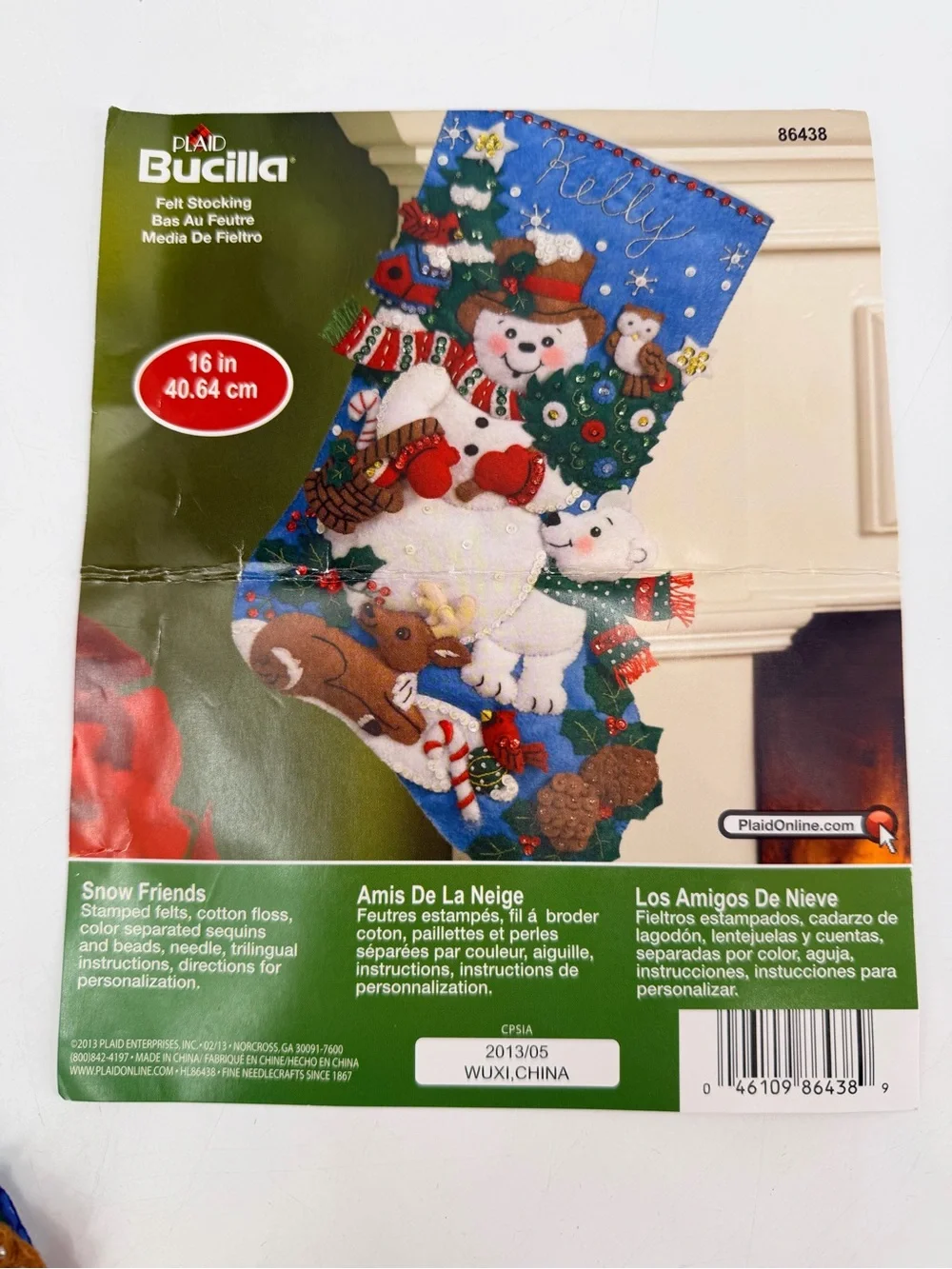 Bucilla Christmas Holiday Snowman Snow Friends 16” Stocking COMPLETED